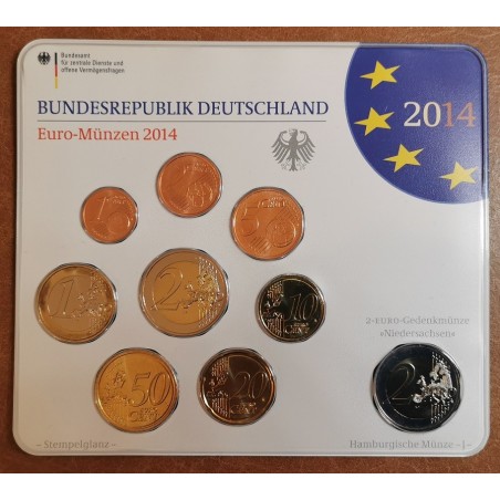 euroerme érme Németország 2014 \\"J\\" - 9 részes forgalmi sor (BU)