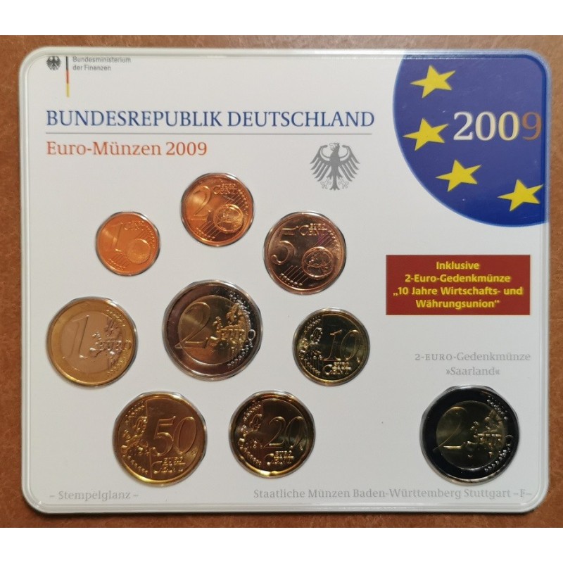 euroerme érme Németország 2009 \\"F\\" - 9 részes forgalmi sor (BU)