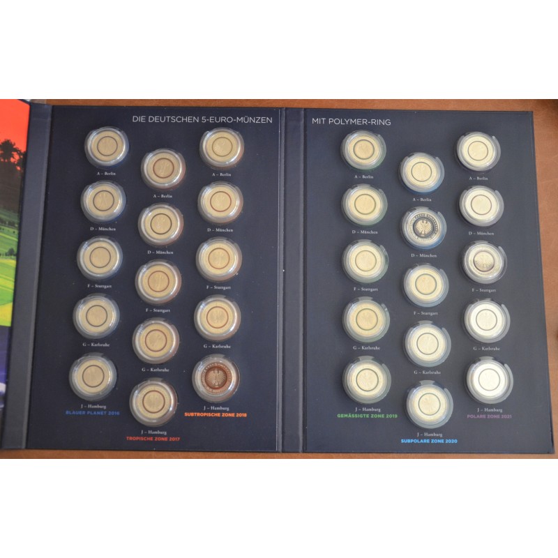 Euromince mince 30x 5 Euro Nemecko 2016-2021 \\"ADFGJ\\" Planéta Ze...