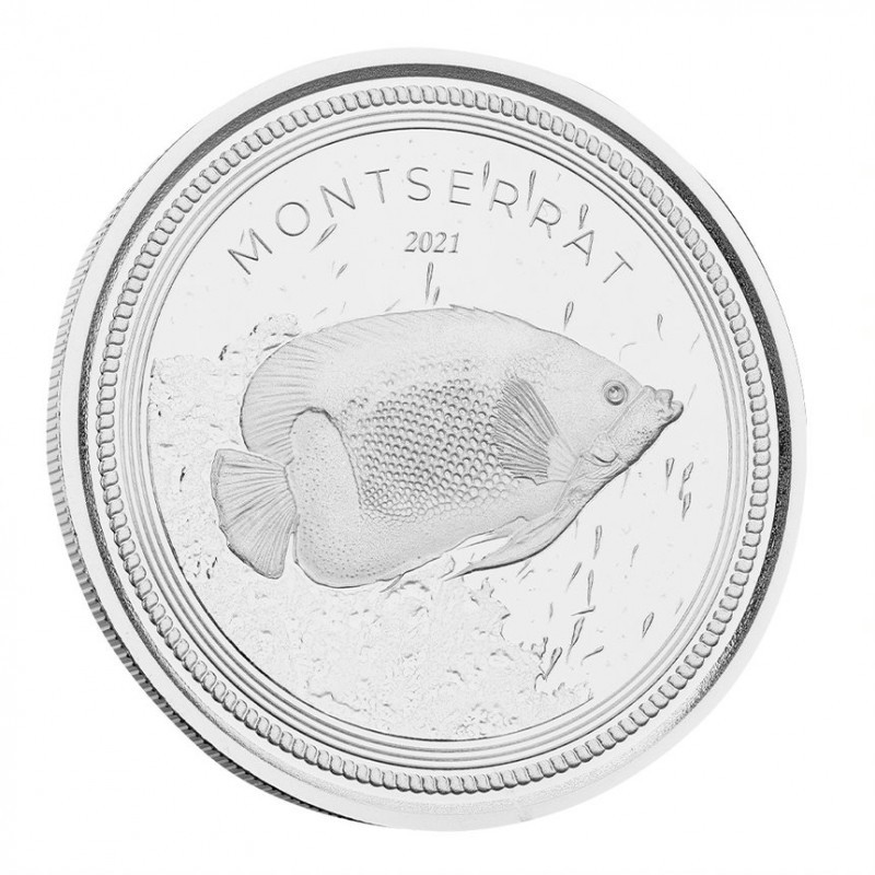 Euromince mince 2 dollar Montserrat 2021 - Skalár modrý opásaný (1 ...