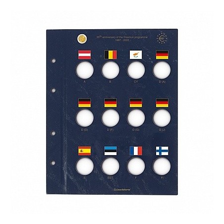 Euromince mince Erasmus - 2 listy do Leuchtturm Vista albumu na spo...