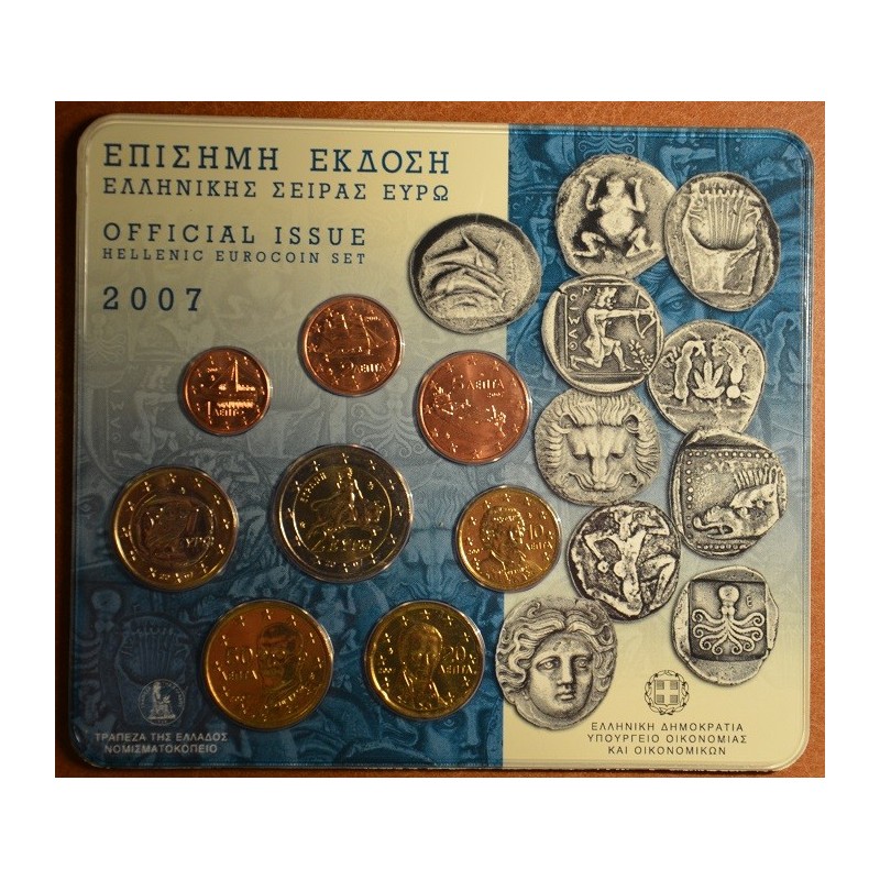 eurocoin eurocoins Greece 2007 set of coins (BU)