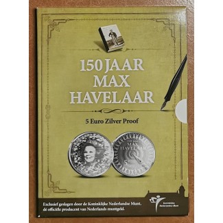 euroerme érme 5 Euro Hollandia 2013 - Max Havelaar 150 éve (Proof k...