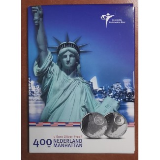 euroerme érme 5 Euro Hollandia 2009 - Manhattan (Proof kártya)