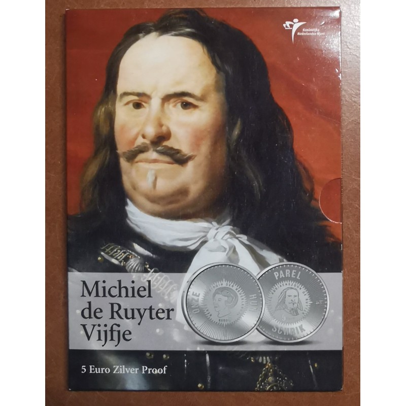 euroerme érme 5 Euro Hollandia 2007 - de Ruyter (Proof kártya)