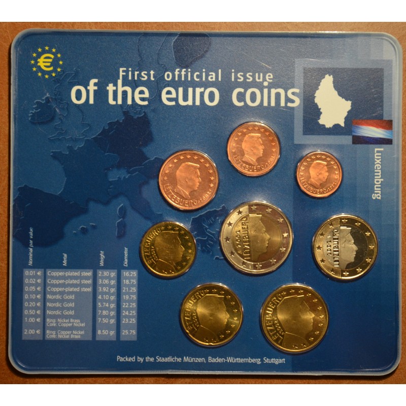 eurocoin eurocoins Set of 8 coins Luxembourg 2002 (UNC)