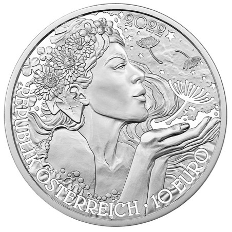 euroerme érme 10 Euro Ausztria 2022 - A pitypang (Proof)
