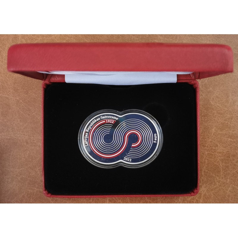 Euromince mince 5 Euro Lotyšsko 2022 Satversme (Proof)