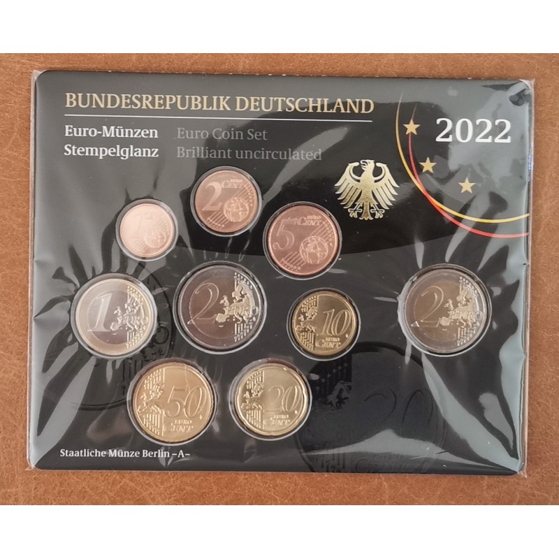 eurocoin eurocoins Germany 2022 \\"A\\" set of 9 coins (BU)