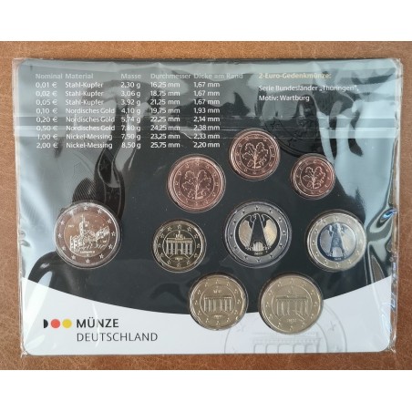 eurocoin eurocoins Germany 2022 \\"D\\" set of 9 coins (BU)