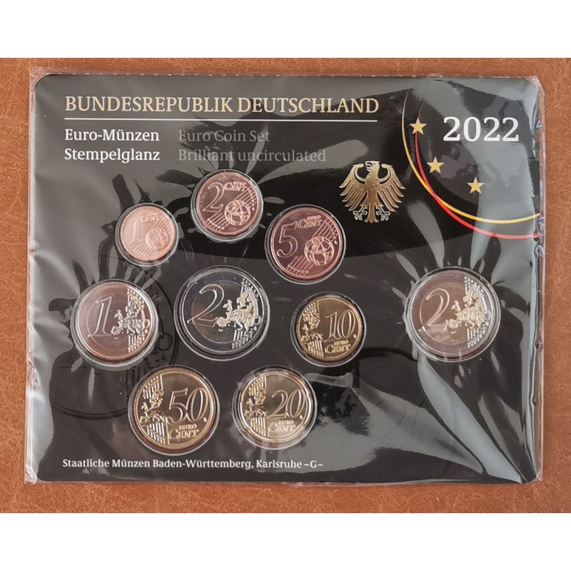 eurocoin eurocoins Germany 2022 \\"G\\" set of 9 coins (BU)