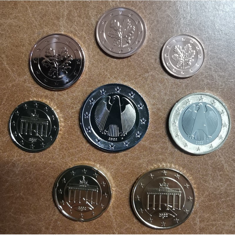 eurocoin eurocoins Germany 2022 \\"D\\" set of 8 coins (UNC)