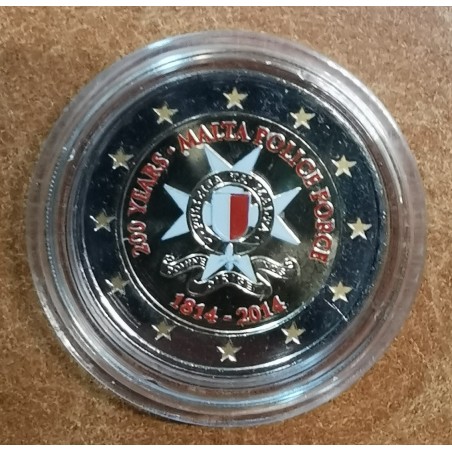 euroerme érme 2 Euro Málta - 200 éves a máltai rendõrség (színezett...
