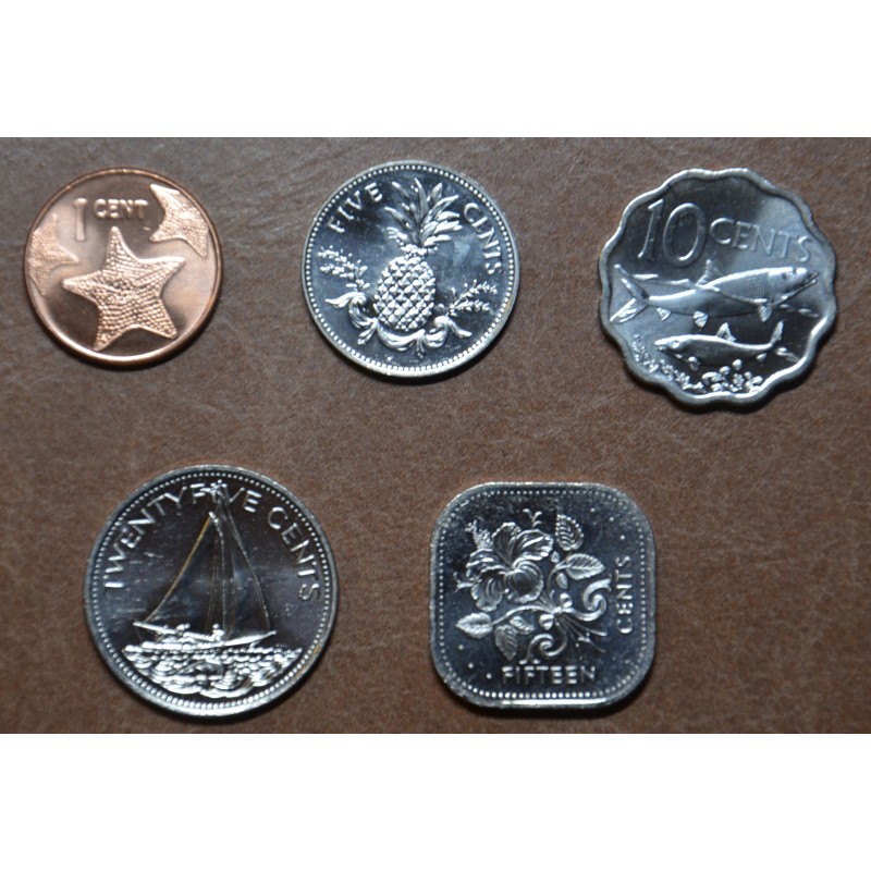 Euromince mince Bahamy 5 mincí 1974-2016 v2 (UNC)