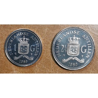 euroerme érme Holland Antillák 1 és 2,5 Gulden 1980 (UNC)