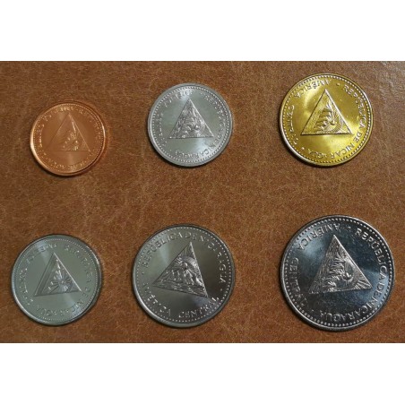 eurocoin eurocoins Nicaragua 6 coins 1997-2007 (UNC)