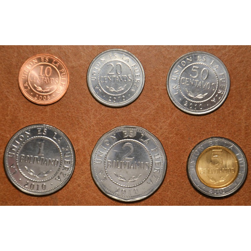 eurocoin eurocoins Bolivia 6 coins 2008-2010 (UNC)