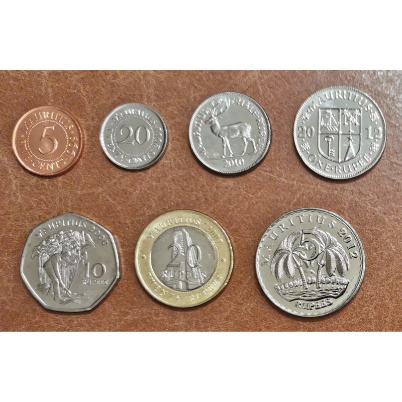 eurocoin eurocoins Mauritius 7 coins 1987-2012 (UNC)