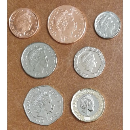 Euromince mince Veľká Británia 7 mincí 2008-2016 (UNC)