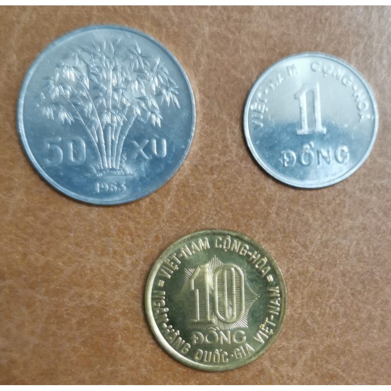 eurocoin eurocoins Vietnam 3 coins 1963-1974 (UNC)
