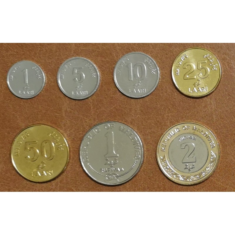 euroerme érme Maldív-szigetek 7 érme 1984-2017 (UNC)