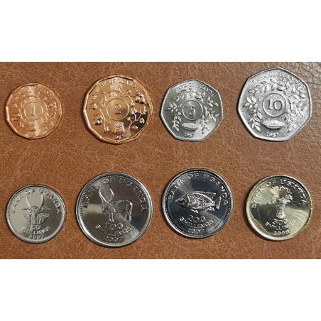 eurocoin eurocoins Uganda 8 coins 1987-2009 (UNC)