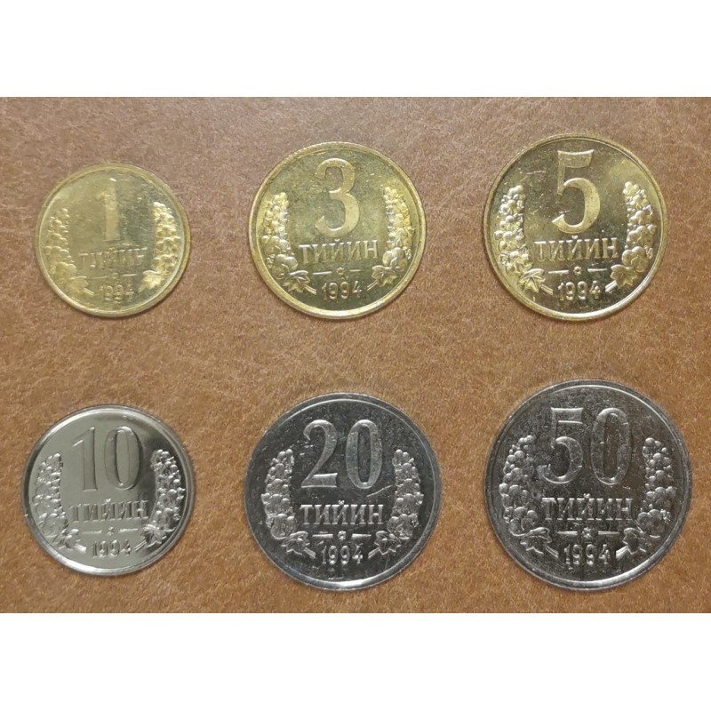 eurocoin eurocoins Uzbekistan 6 coins 1994 (UNC)