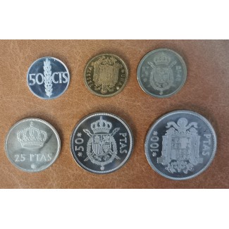 eurocoin eurocoins Spain 6 coins 1975 (UNC)