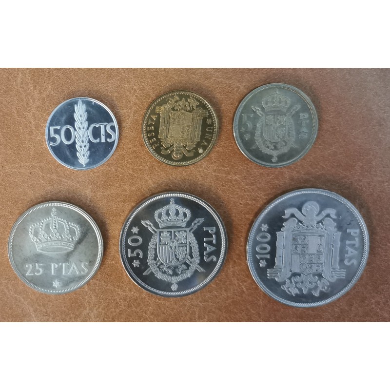 euroerme érme Spanyolország 6 érme 1975 (UNC)