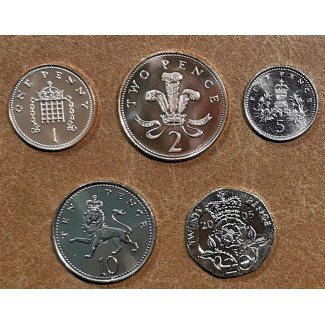 United Kingdom 5 coins 1998-2008 (UNC)