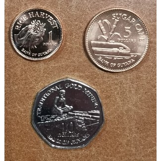 Euromince mince Guyana 1, 5, 10 dollars 1996-2013 (UNC)
