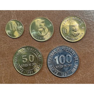 Euromince mince Peru 5 mincí 1978-1983 (UNC)