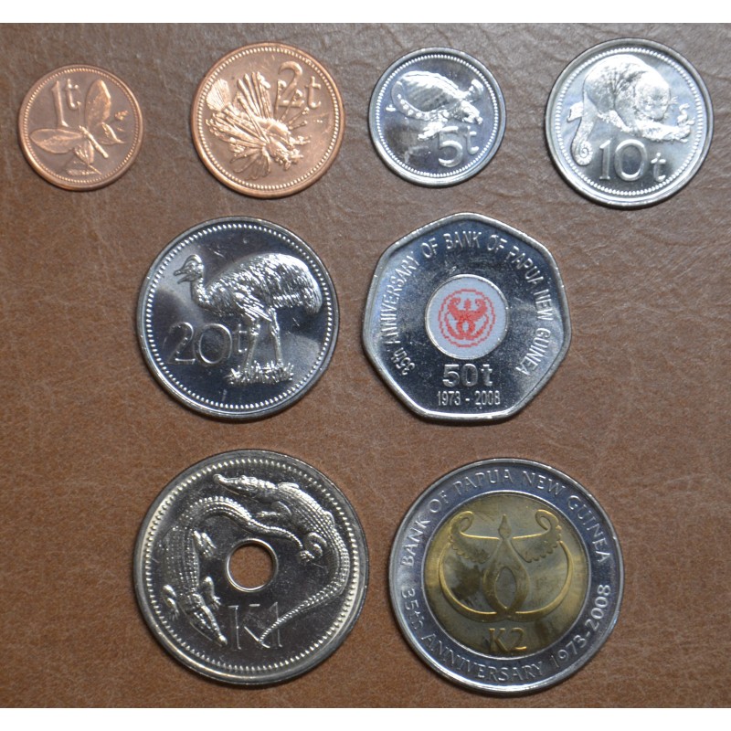Euromince mince Papua-Nová Guinea 8 mincí 1995-2014 (UNC)