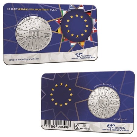 euroerme érme 5 Euro Hollandia 2022 - Maastricht (UNC)