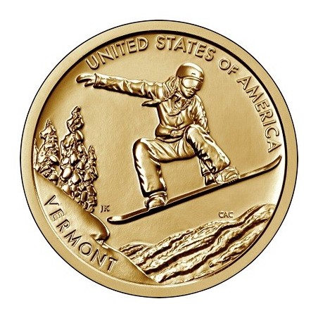 Euromince mince 1 dollar USA 2022 Vermont \\"D\\" (UNC)