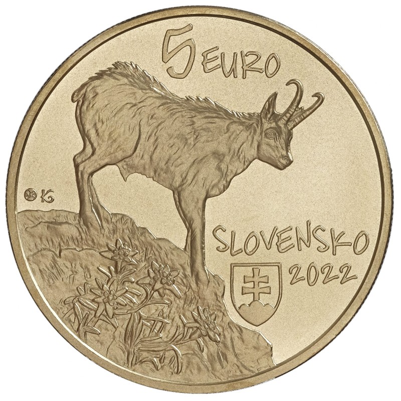 Euromince mince 5 Euro Slovensko 2022 - Kamzík vrchovský tatranský ...