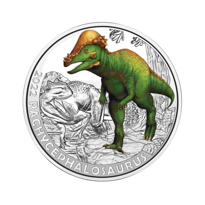 eurocoin eurocoins 3 Euro Austria 2022 - Pachycephalosaurus (UNC)