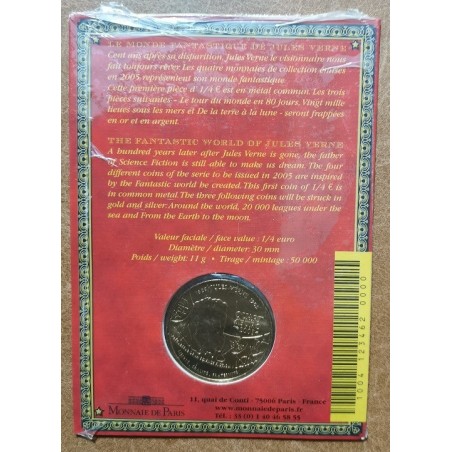 euroerme érme 1/4 Euro Franciaország 2005 - Jules Verne (UNC)