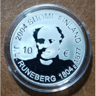 Euromince mince 10 Euro Fínsko 2004 - J. L. Runeberg (Proof)