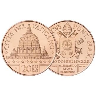 Euromince mince 20 Euro Vatikán 2022 - Umenie a viera: Bazilika Sv....