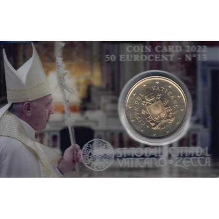 eurocoin eurocoins 50 cent Vatican 2022 official coin card No. 13 (BU)