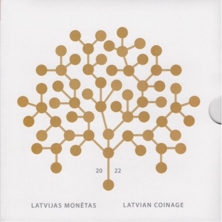 euroerme érme Lettország 2022 forgalmi sor 9 érmével (BU)