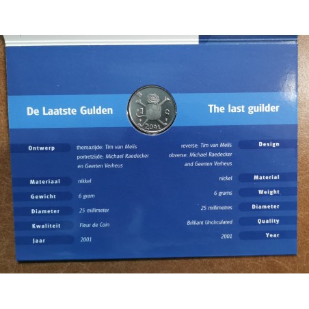 euroerme érme Hollandia 1 gulden 2001 - az utolsó gulden (BU)