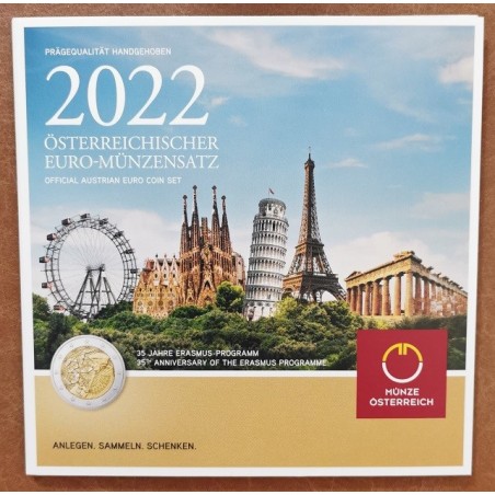 eurocoin eurocoins Austria 2022 set of coins Erasmus (BU)