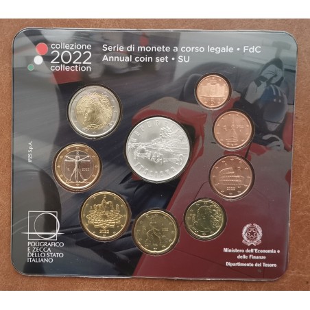 eurocoin eurocoins Italy 2022 set of 9 coins Monza (BU)