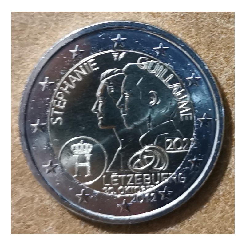 Euromince mince 2 Euro Luxembursko 2022 - Výročie svadby Guillaume ...