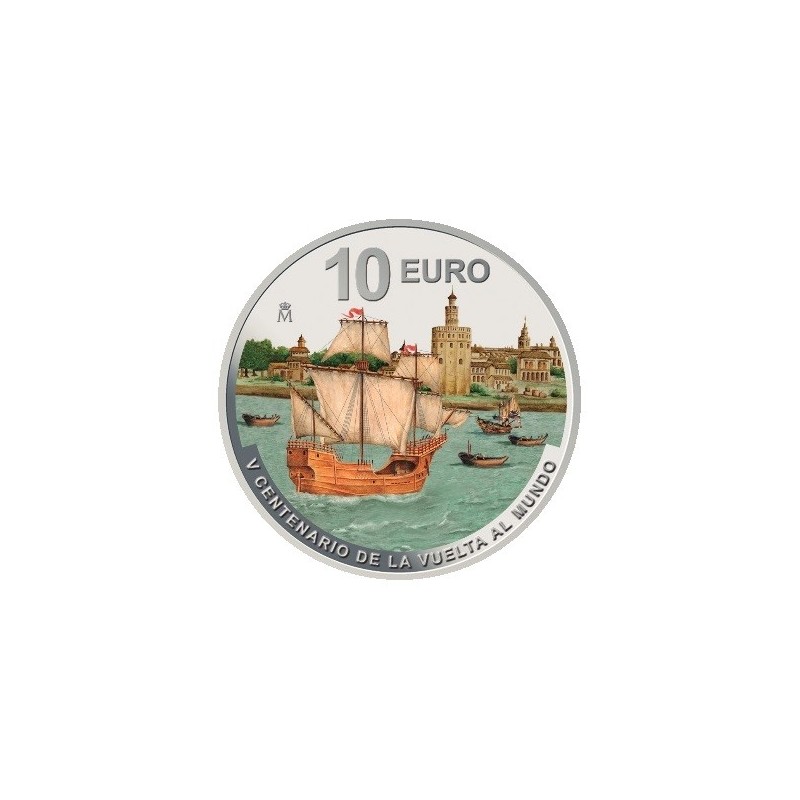 Euromince mince 10 Euro Španielsko 2022 - Cesta okolo sveta (Proof)