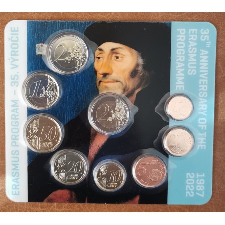 eurocoin eurocoins Slovakia 2022 set of 9 coins - Erasmus (BU)