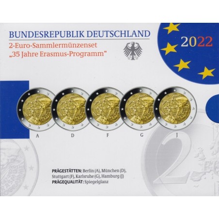 eurocoin eurocoins 2 Euro Germany 2022 \\"ADFGJ\\" - Erasmus progra...