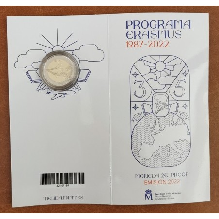 euroerme érme 2 Euro Spanyolország 2022 - Erasmus Program (Proof)